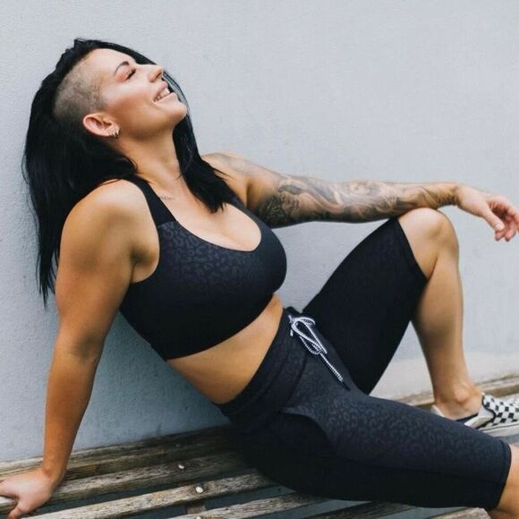 Celestial Bodiez black leopard power biker shorts size small euc - Picture 10 of 13